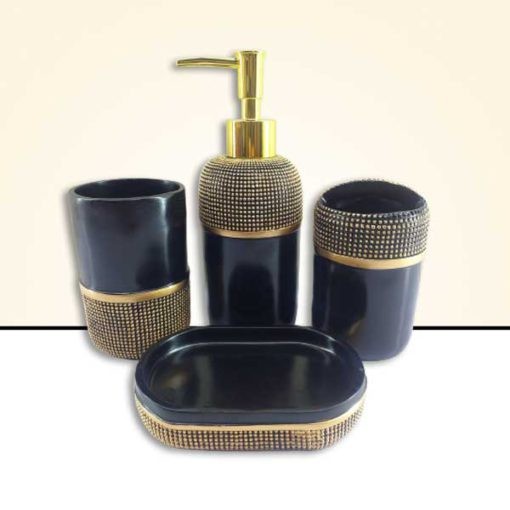 Bathroom Set Polyresin Made Hand Wash Shop Toothbrush and Pot