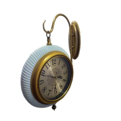 Mable With Metal Body Wall Clock Both Side Dial