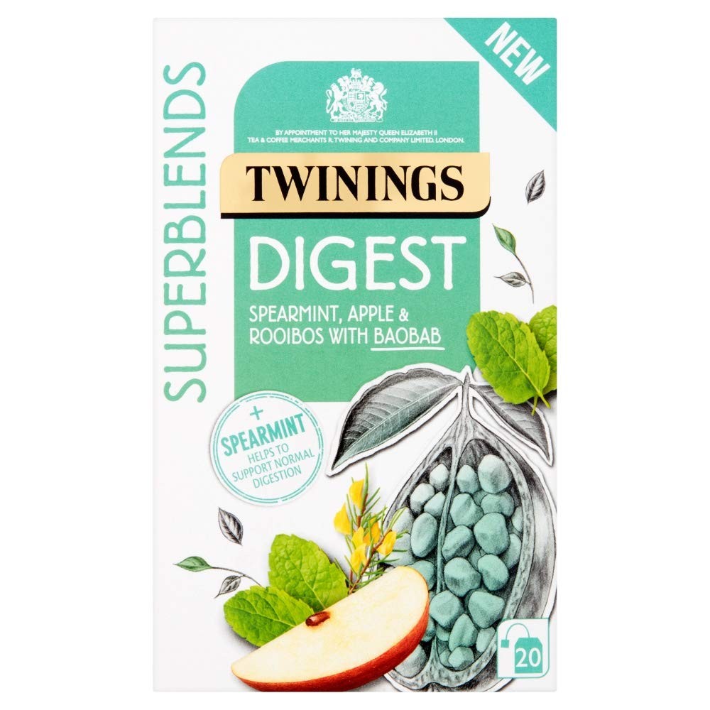 Twinings Superblends Digest with Spearmint, Apple, Roobios & Baobab, 80 Teabags