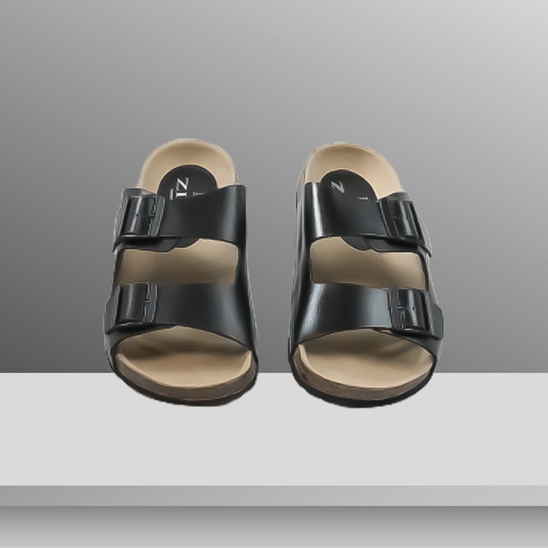 Super Comfort Black Lather Classic Sandle