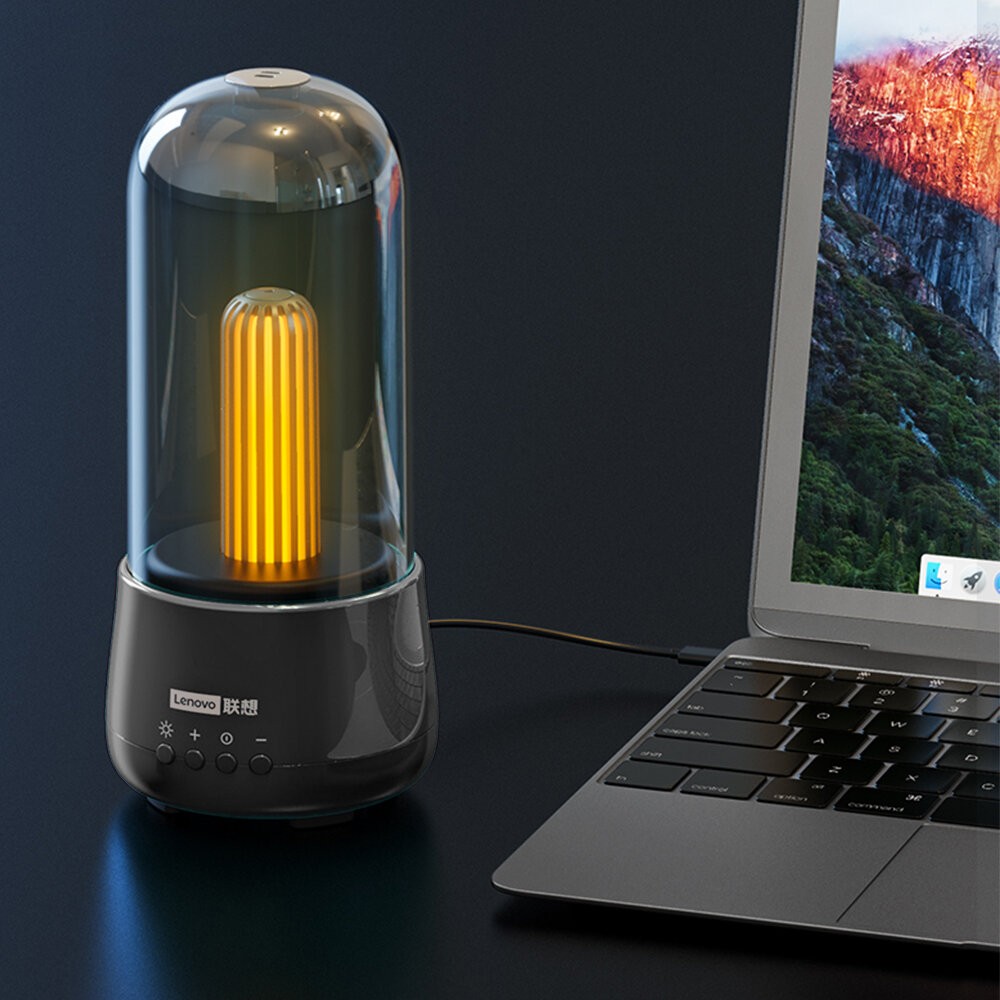 Lenovo L02 Wireless bluetooth 5.0 Speaker Ambient Light Subwoofer FM Radio Home Portable 3D Surround Stereo Powerful Speaker