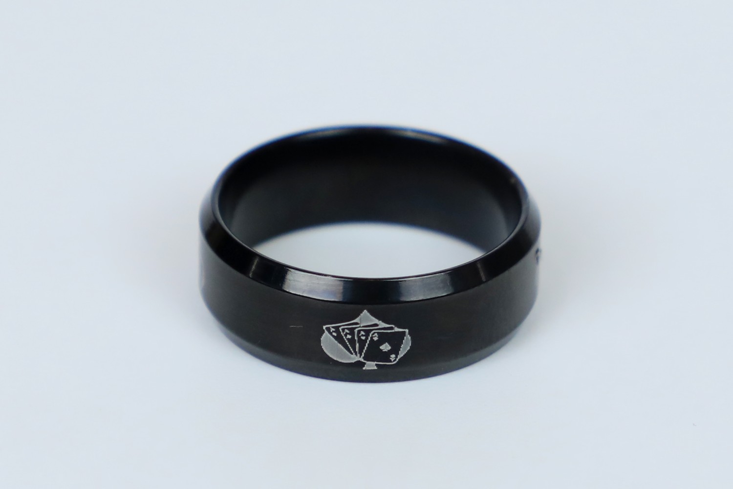 Combo of 4: Black Trendy Ring, Men'z TrendyFinger Ring Plain