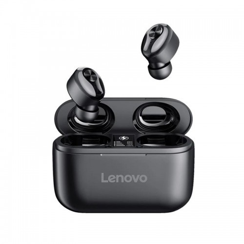Lenovo HT18 TWS Bluetooth V5.0 Active Noise Cancelling Wireless Earphones Music Headset Bass Stereo Bilateral Earbud -- Black