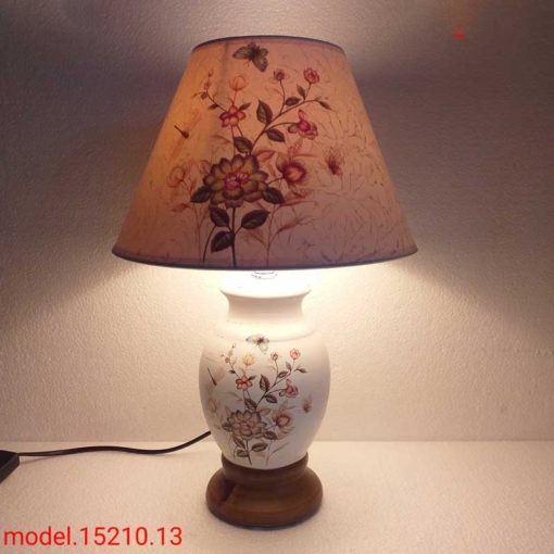 Ceramic Table Lamp Flower Printed Design