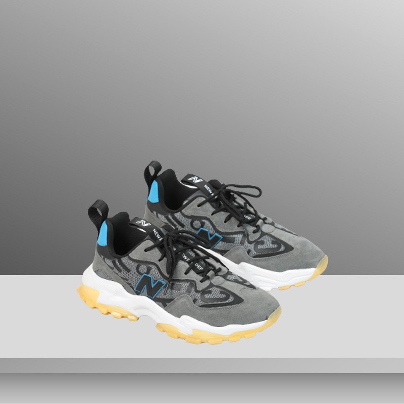 Light Weight Rubber Sole Trainers with Lace Ash