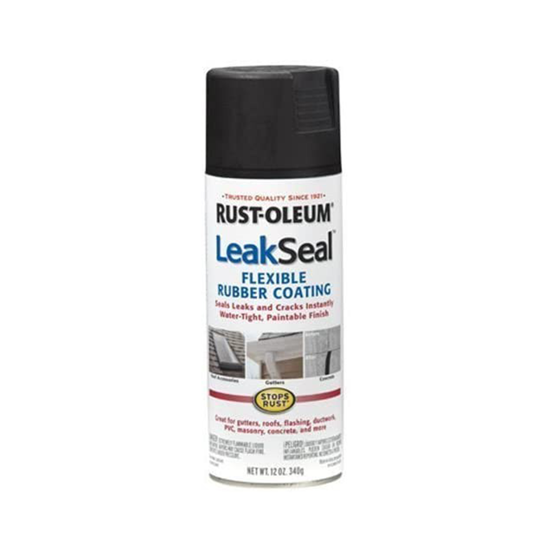 Rust-Oleum LeakSeal Flexible Rubber Coating Spray, 12 oz, made in USA