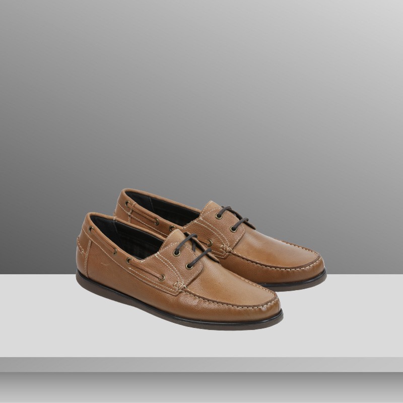 Deep Brown Casual Leather Shoes for man with lace